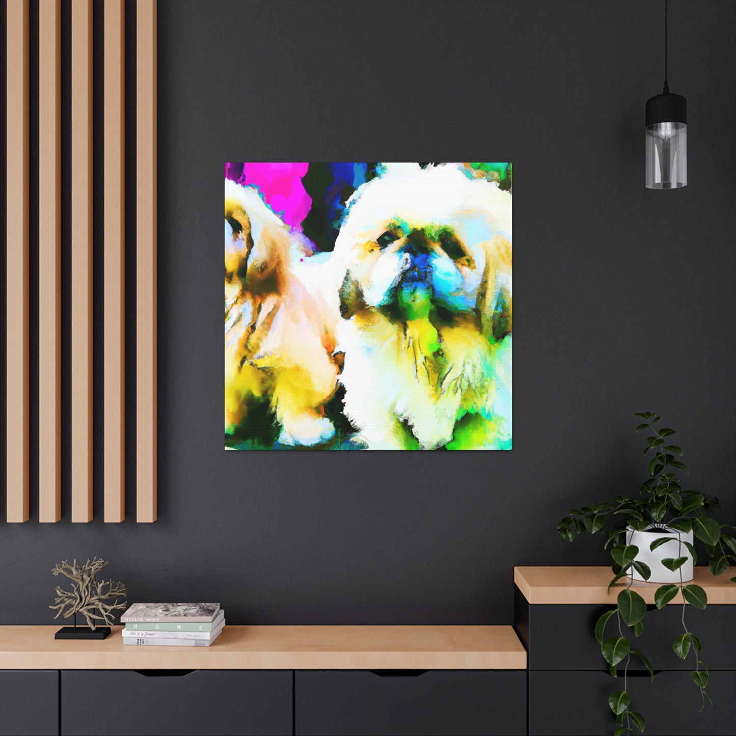 "Pekingese at Play" - Canvas