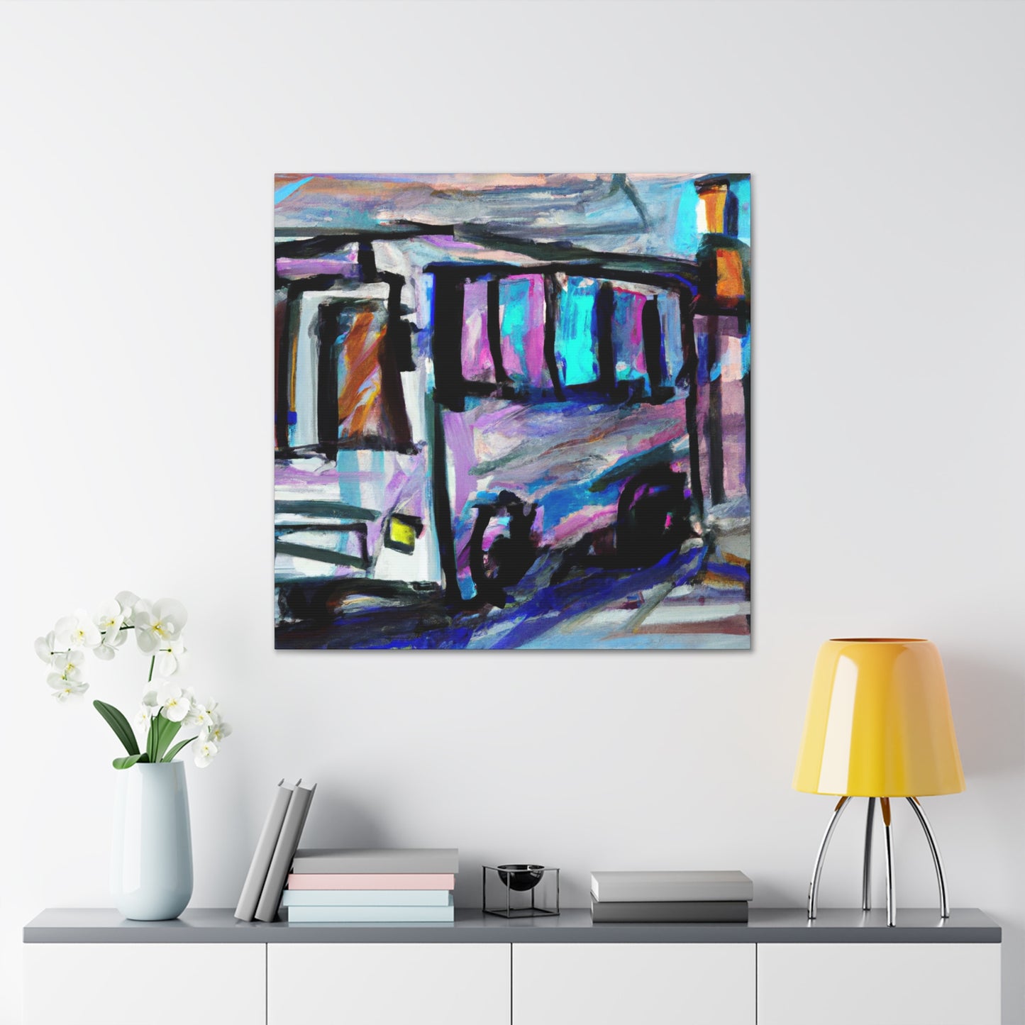 "Bus in Turbulent Motion" - Canvas