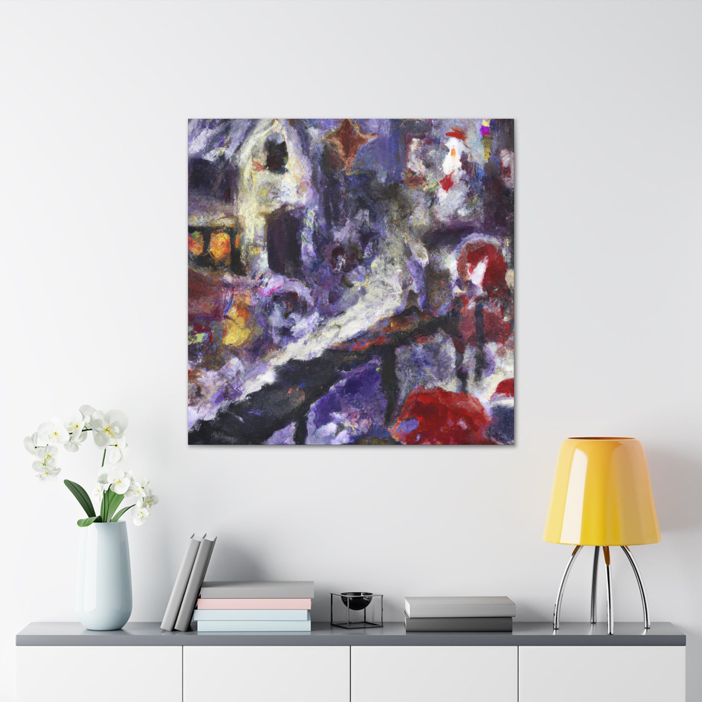 Santa's Workshop Abstraction - Canvas