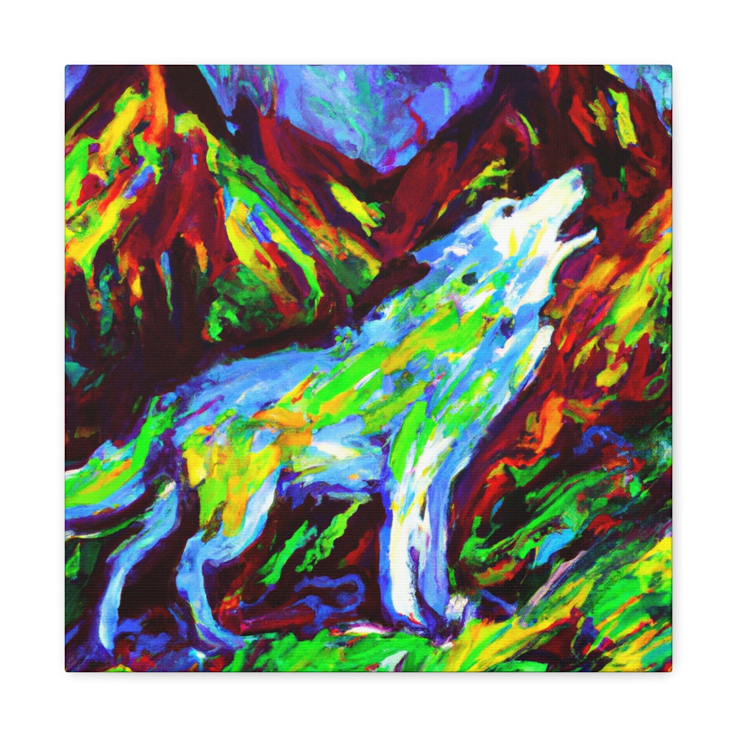 "Wolf in Fauvist Hues" - Canvas