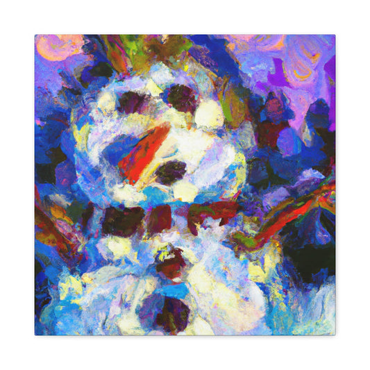 Snowman in Wintertime - Canvas