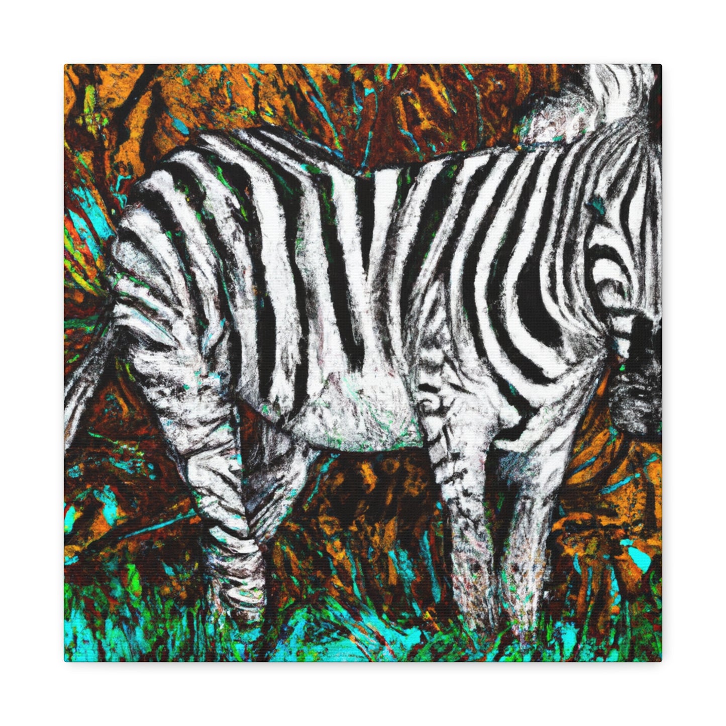 "Zebra's Striped Reflection" - Canvas