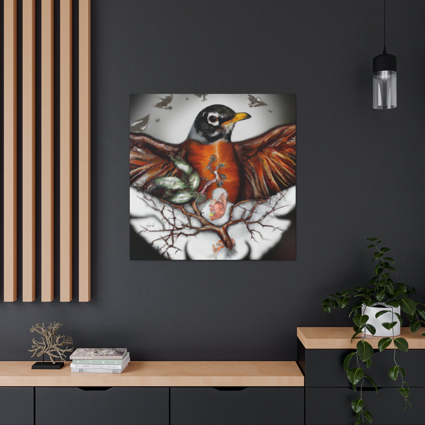 "American Robin Surrealism" - Canvas