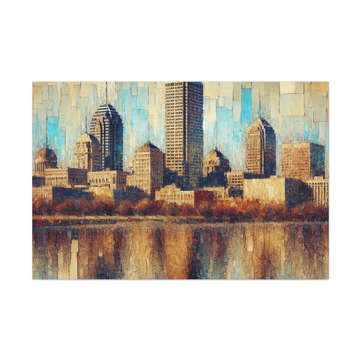 "Vibrant Hoosier Cityscape" - Canvas