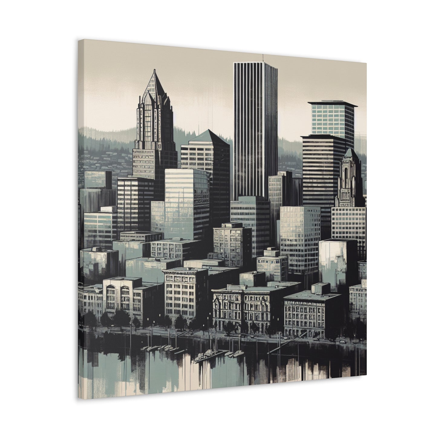 "Cityscape of Rose City" - Canvas