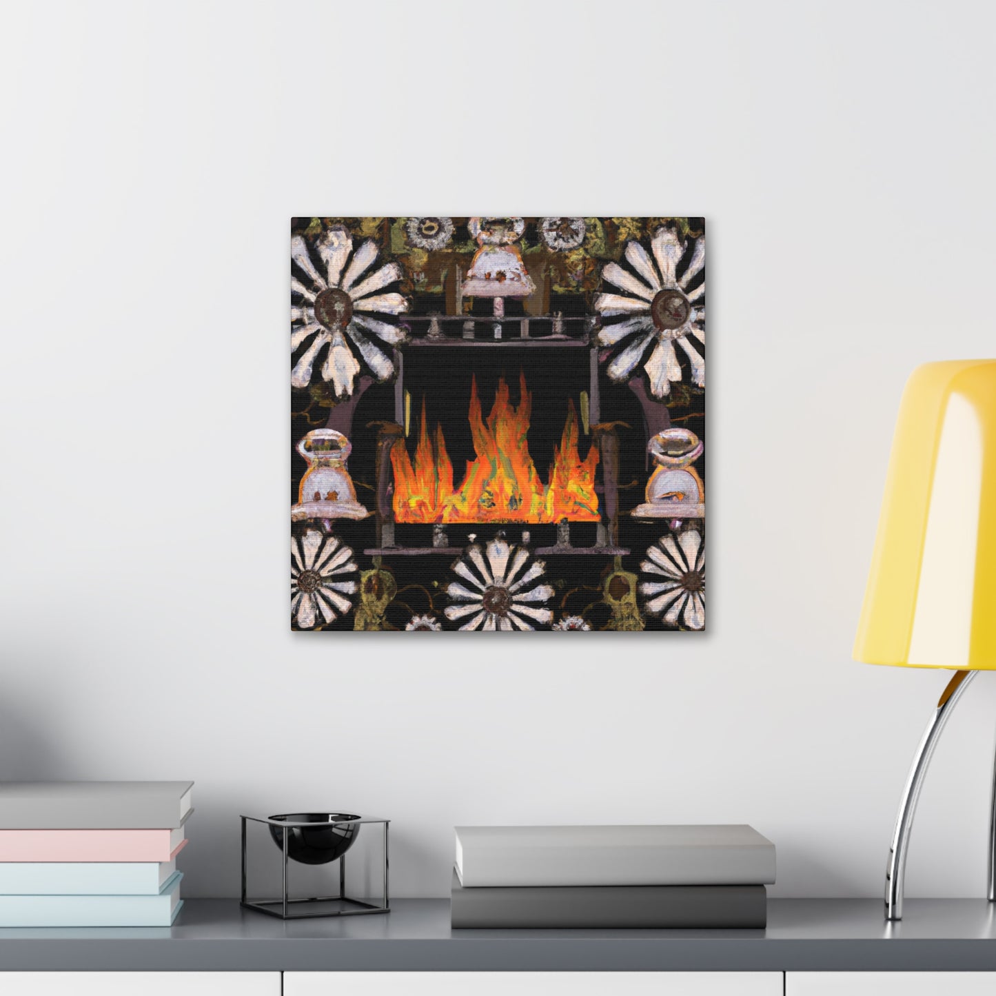 "Coal in the Fireplace" - Canvas