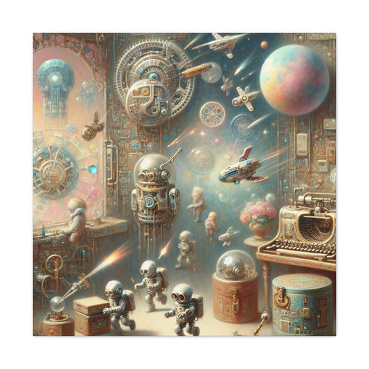 "Mechanical Explorers: Cosmic Chronicles" - Canvas