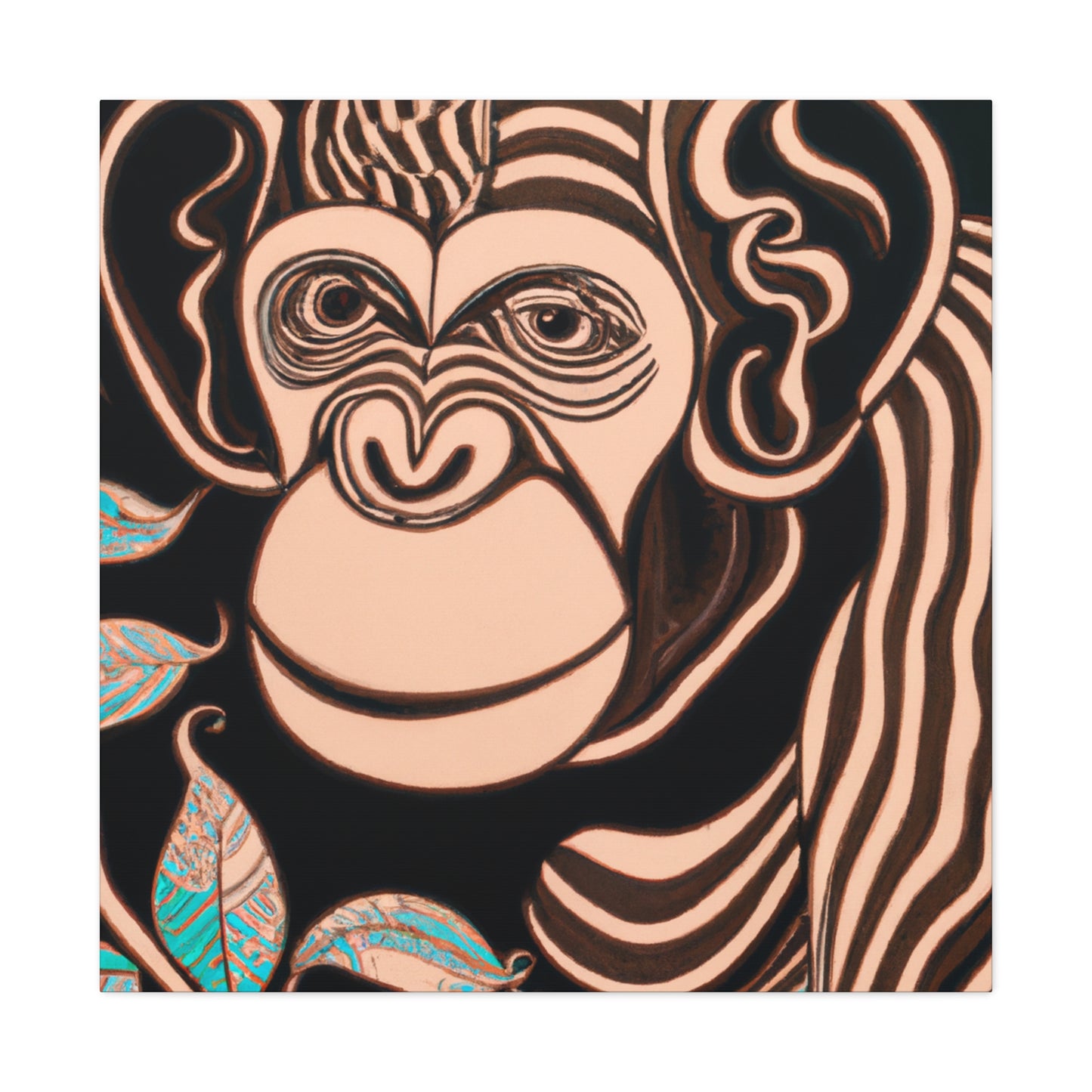 "Chimp Wisdom in Deco". - Canvas