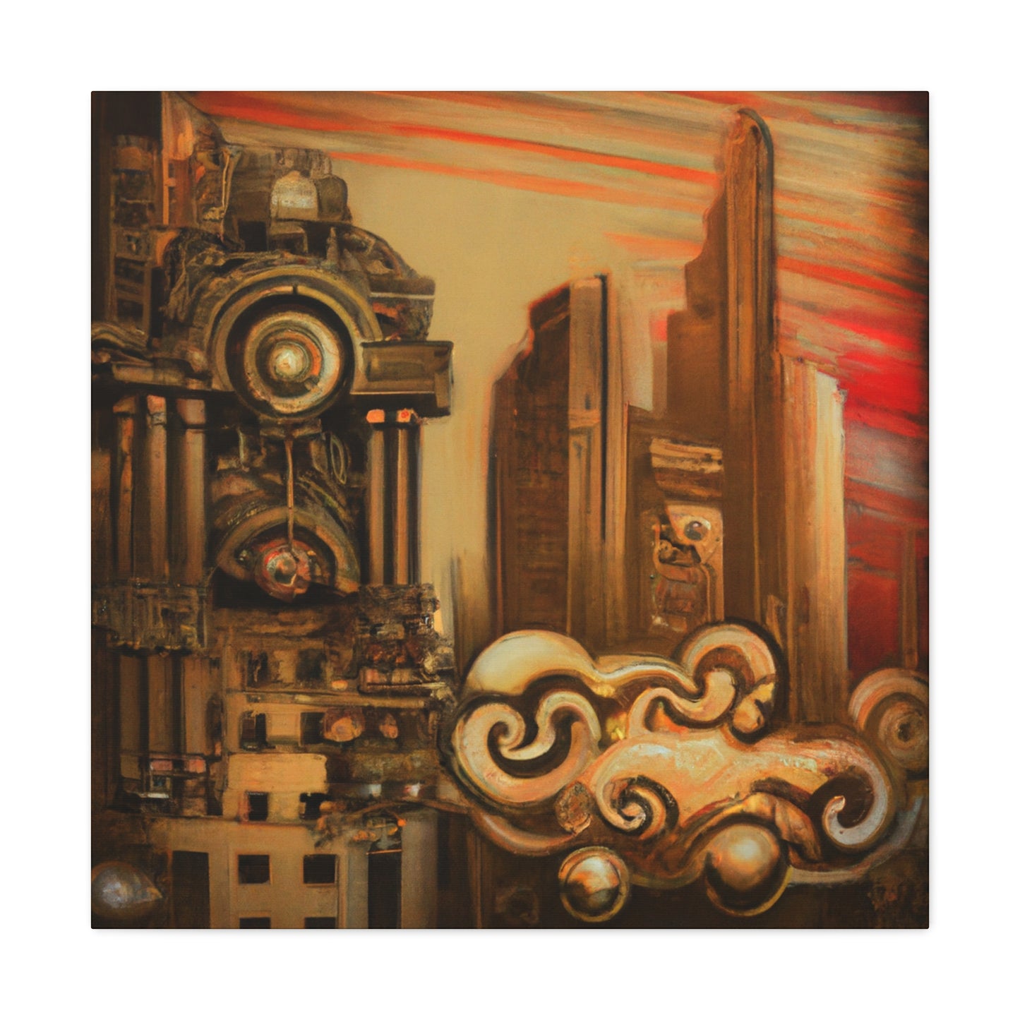 "Steampunk Art Deco Dream" - Canvas