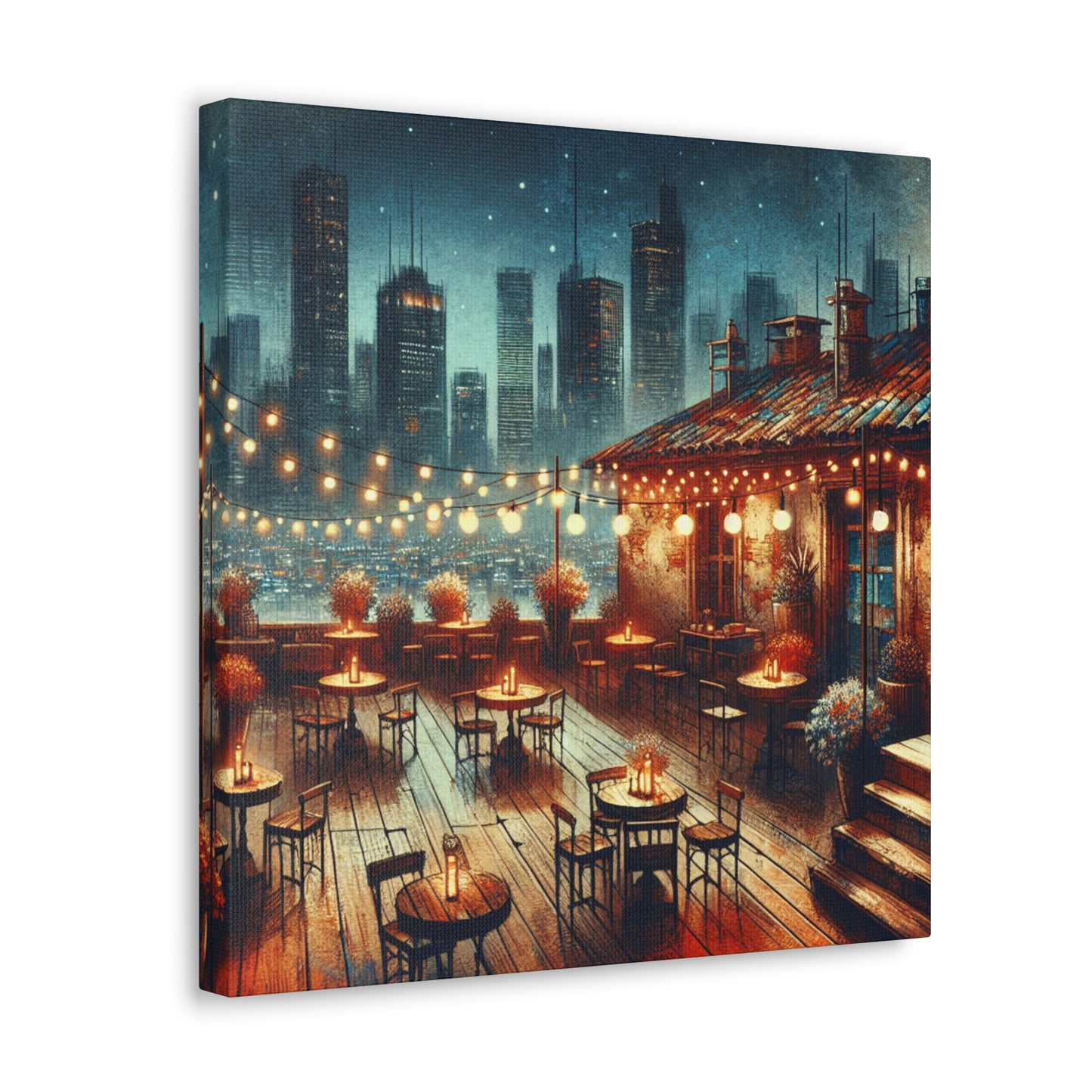 Midnight Revelry Beneath Stars - Canvas