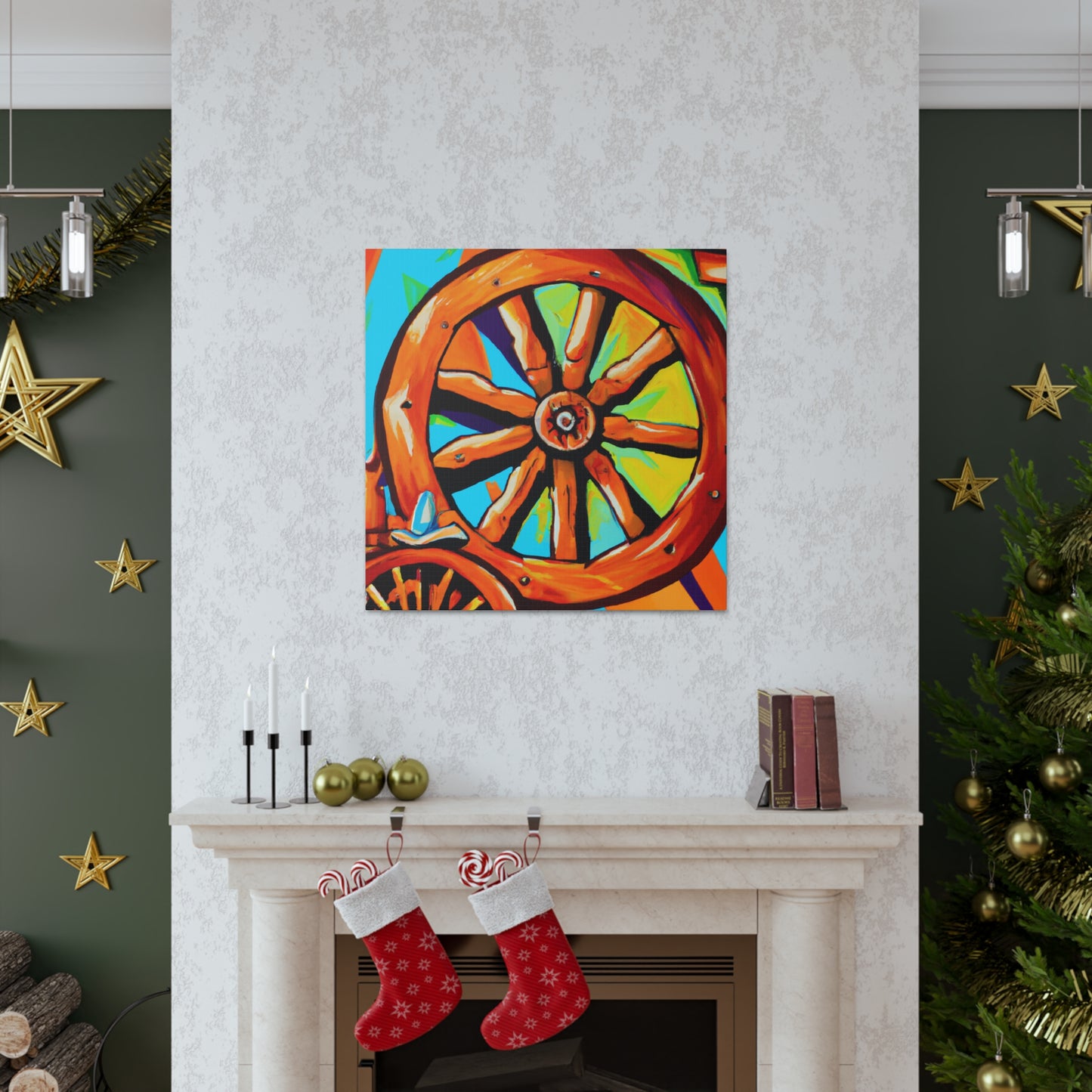 Wagon Wheel Art Deco - Canvas