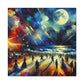 Nocturnal Coastal Revelry - Canvas