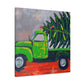 "Vintage Christmas Delivery Truck" - Canvas