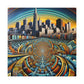 Golden City Silhouette - Canvas