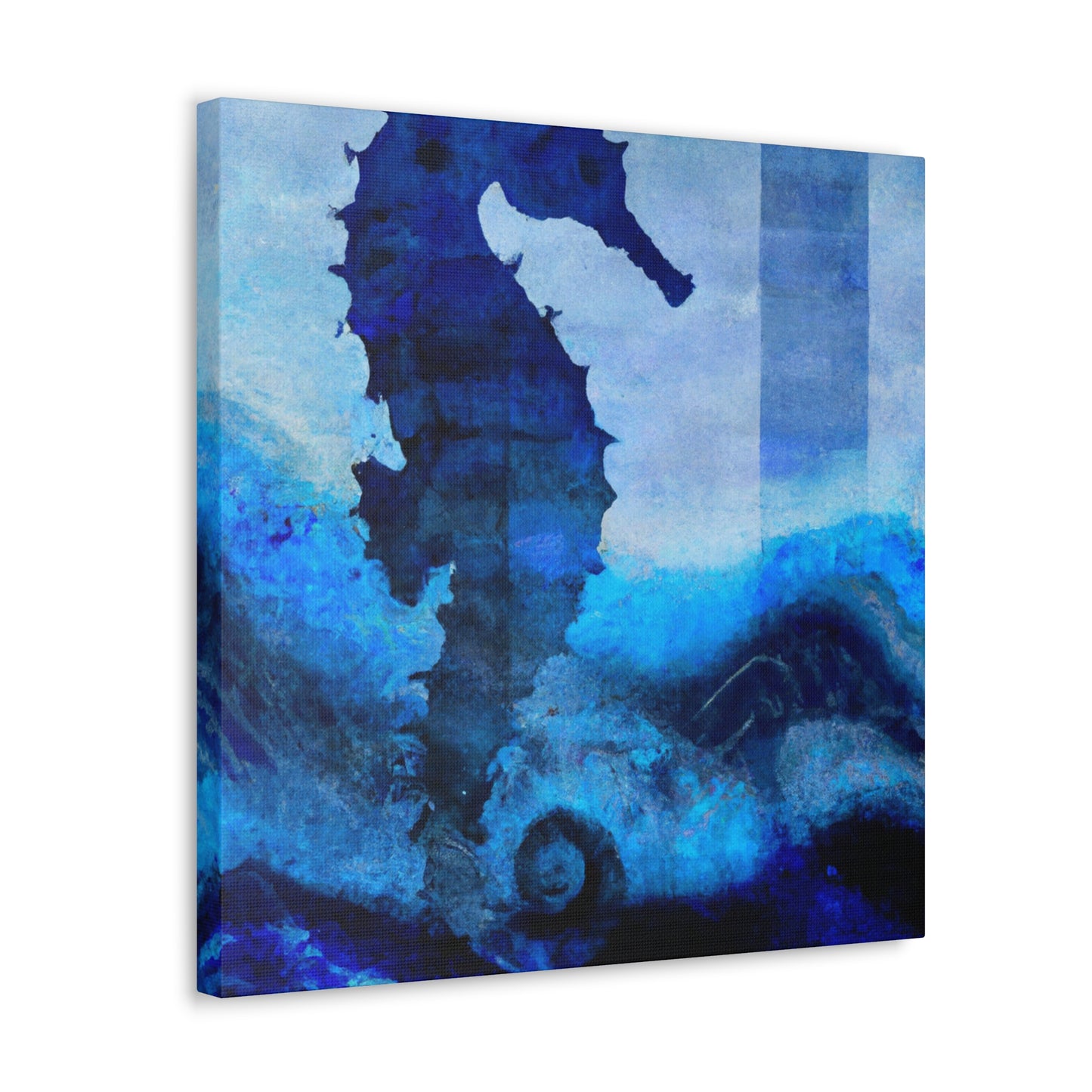 "Seahorse in Silver Art" - Canvas