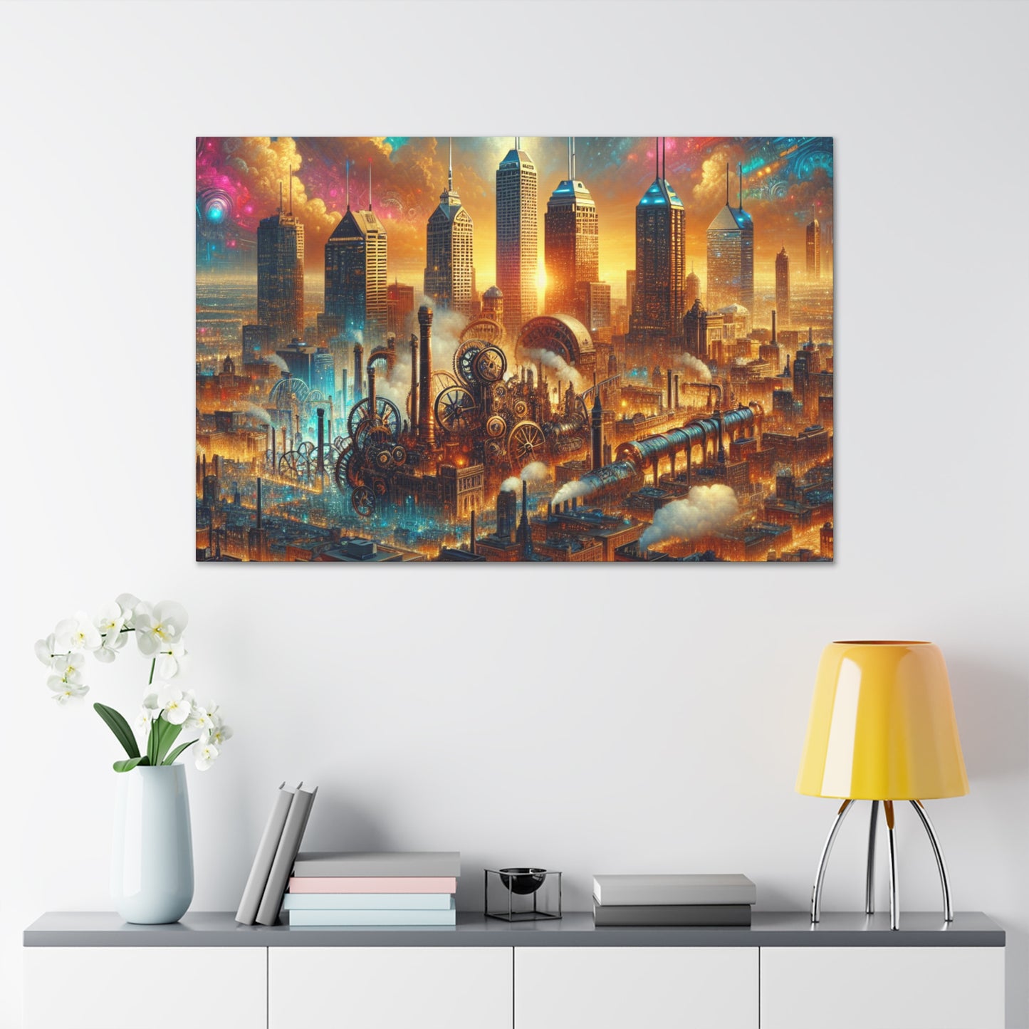 "Steam City's Industrial Dreams" - Canvas