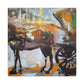 "Horse and Carriage Journey" - Canvas