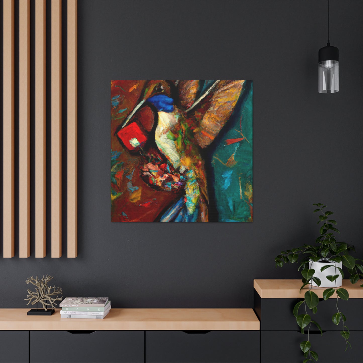 Hummingbird in Flight. - Canvas