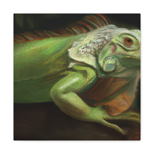 "Iguana's Emerald Splendor" - Canvas