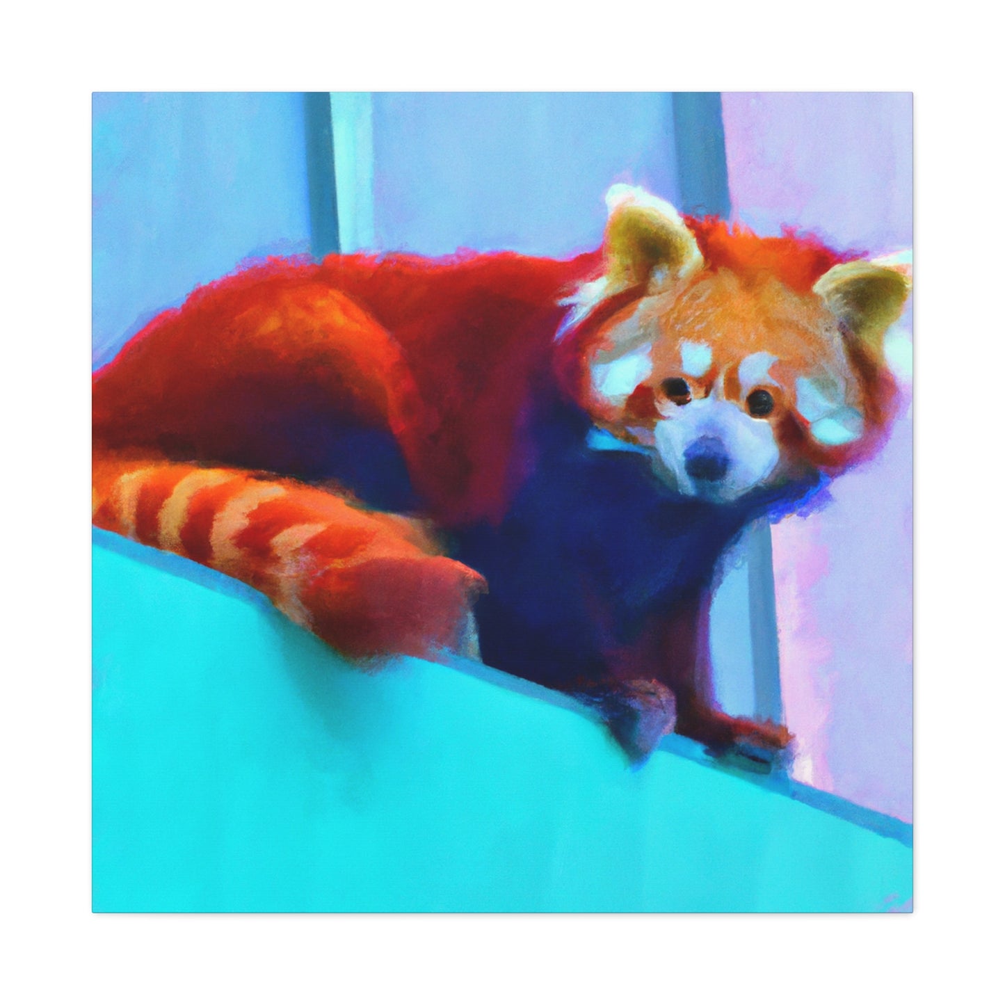 Red Panda Rising Dawn - Canvas