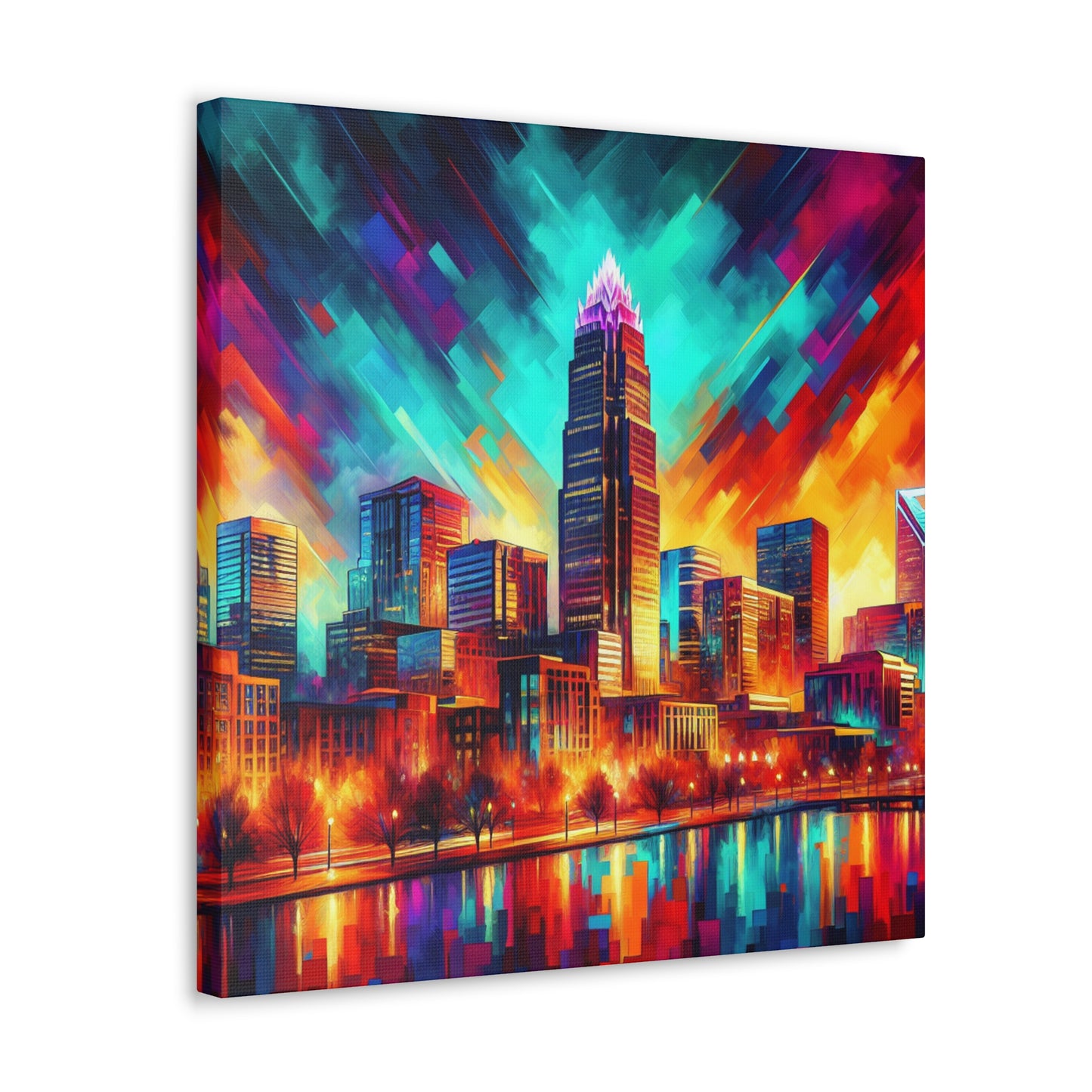 "Urban Serenade: Golden Echo" - Canvas