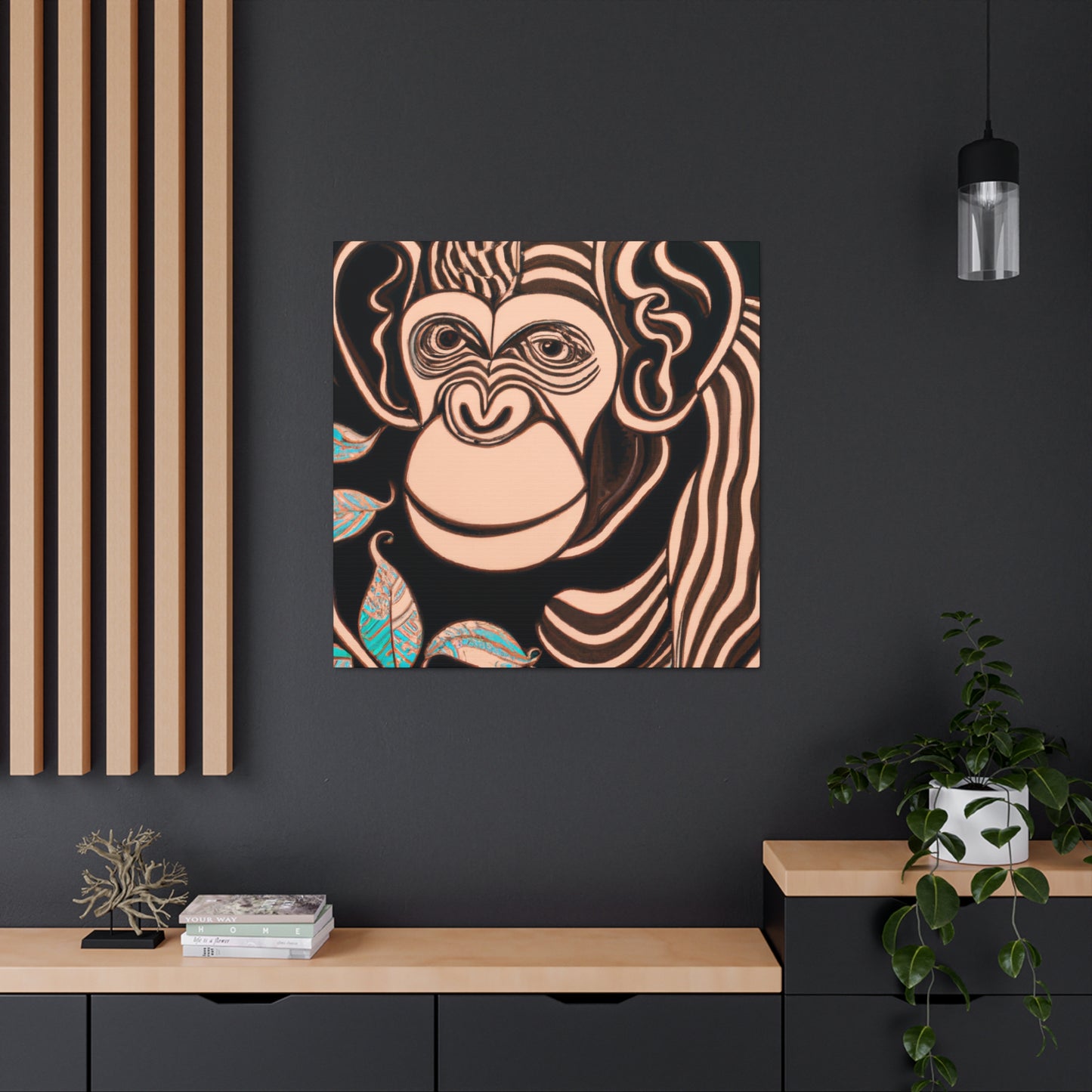 "Chimp Wisdom in Deco". - Canvas