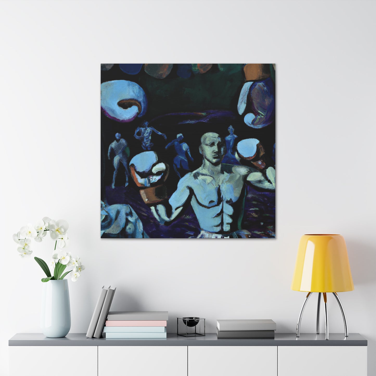 Boxers in Starlight. - Canvas