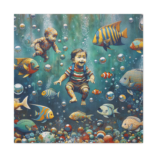 Whimsical Waters: Aquatic Bliss - Canvas