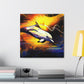 Dolphins in Moonlight - Canvas