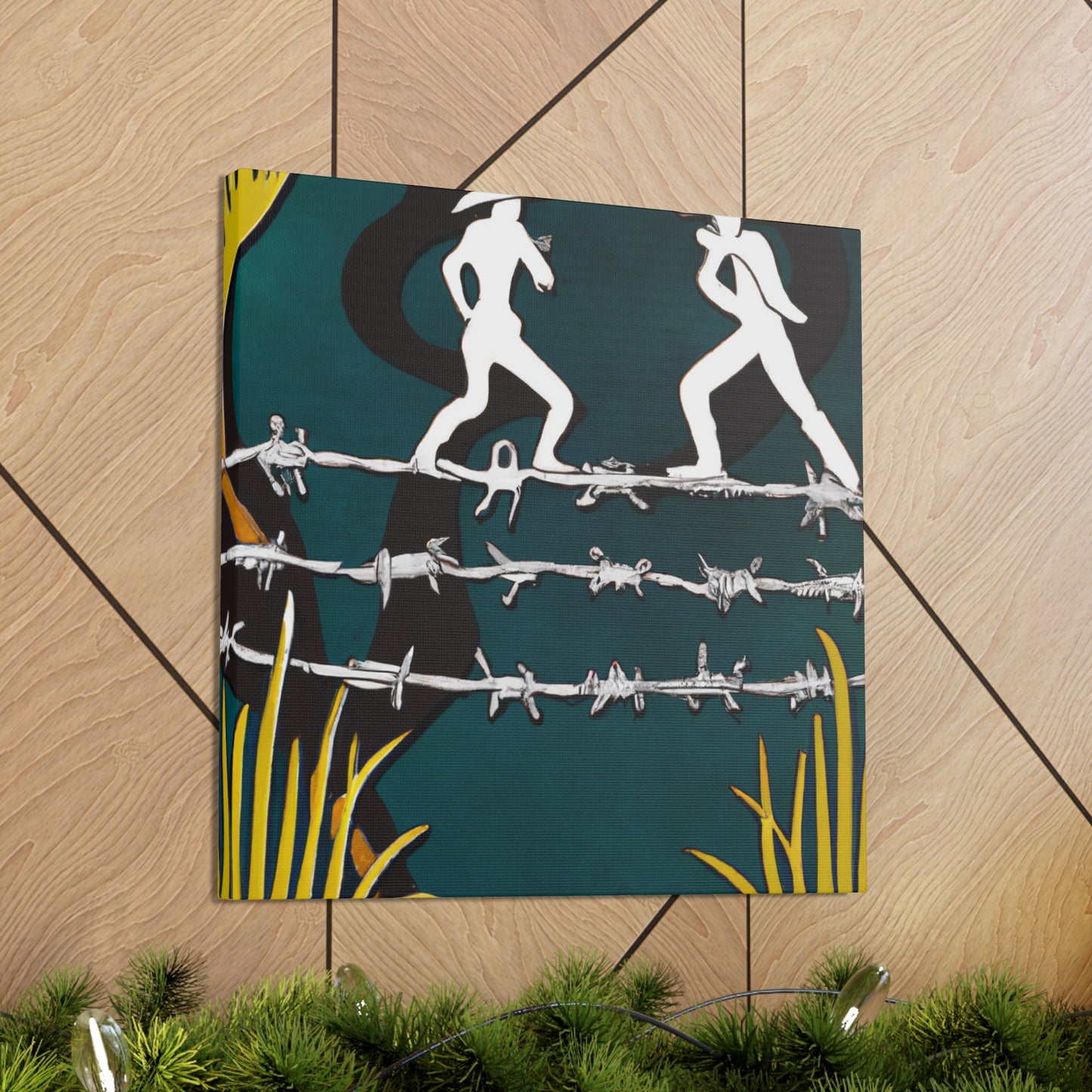 Barbed Wire Reflection - Canvas