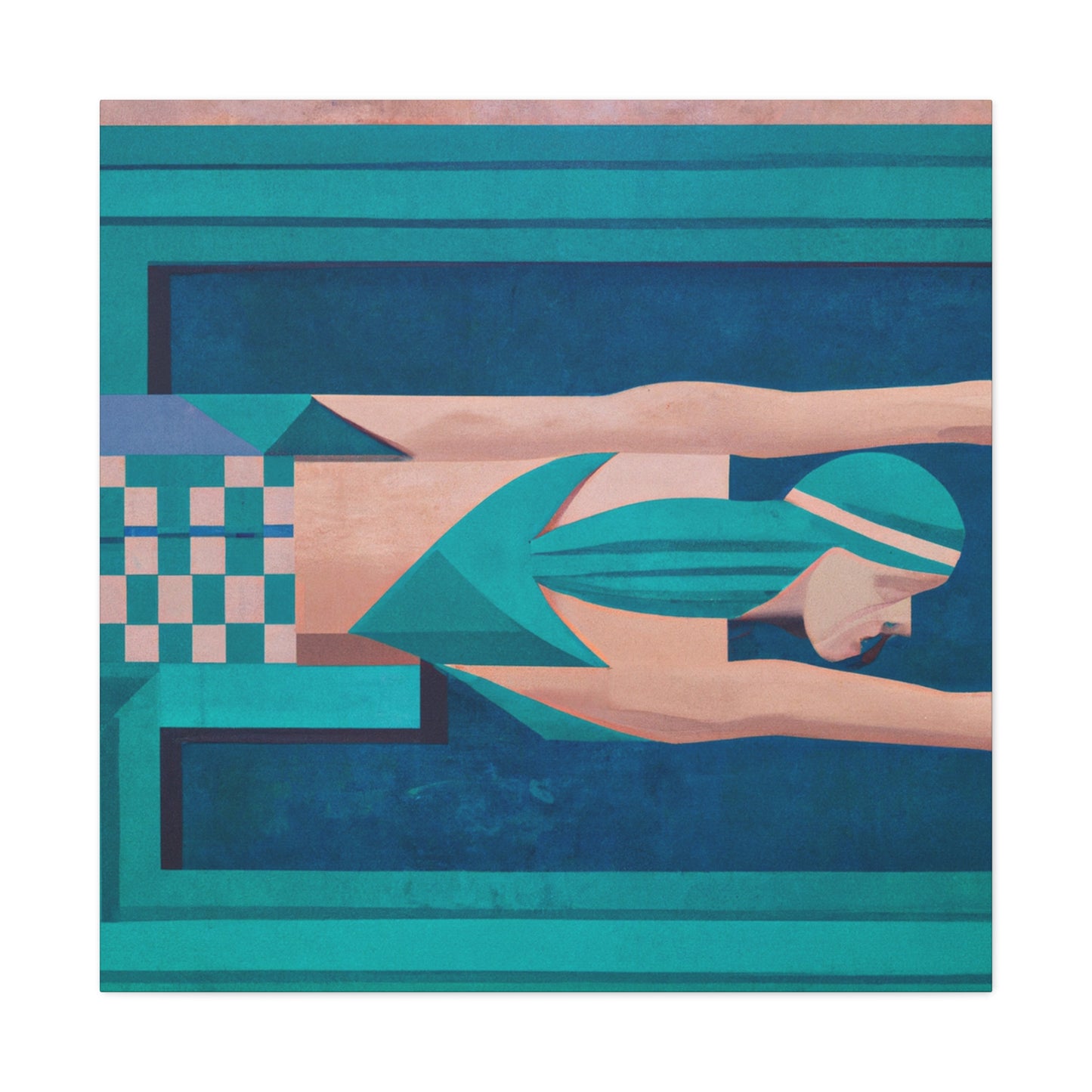 "Swim in Deco Style" - Canvas