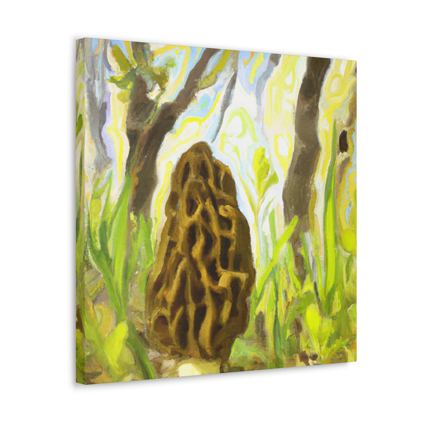 "Morel in Moonlight Glow" - Canvas