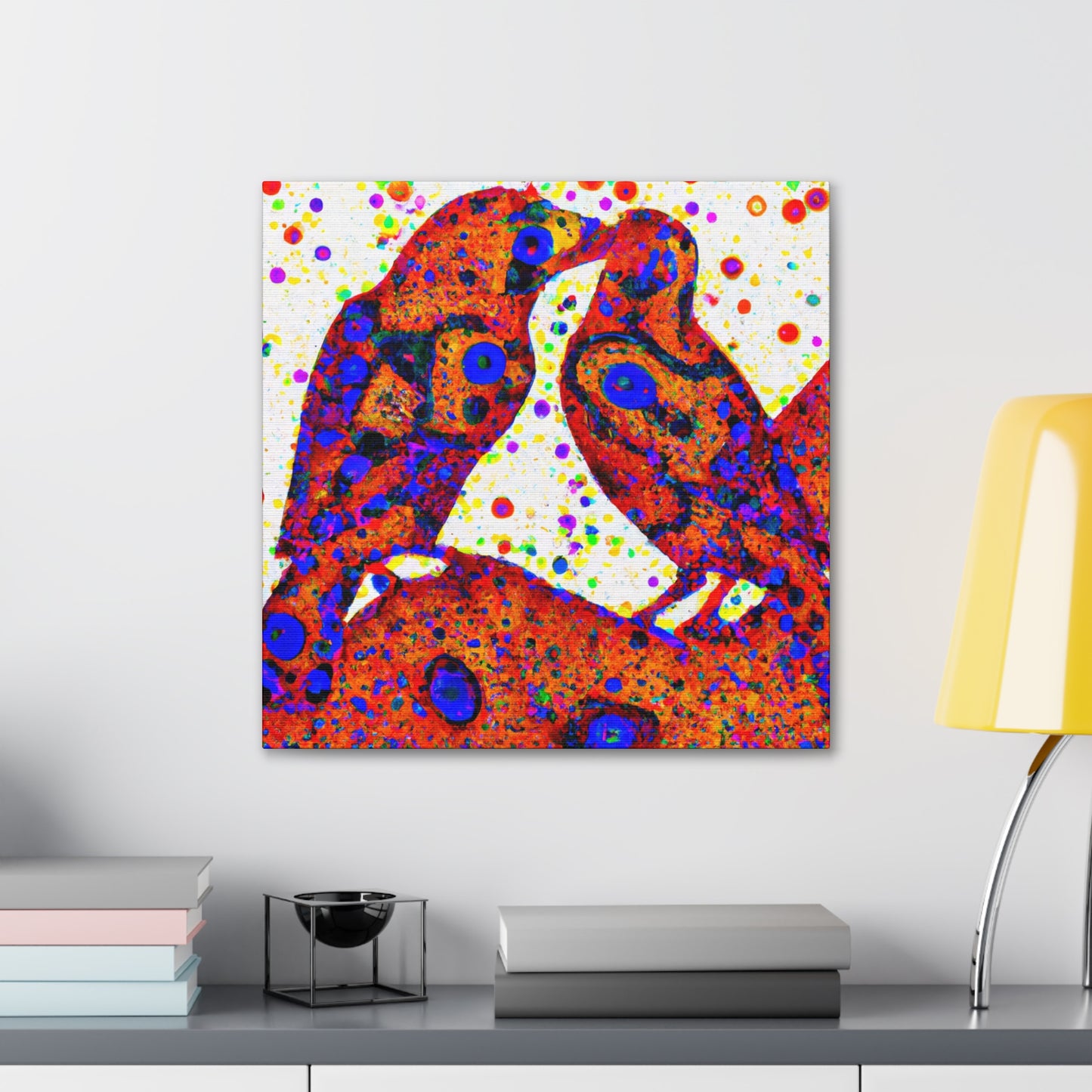 Lovebird Pointillisme - Canvas