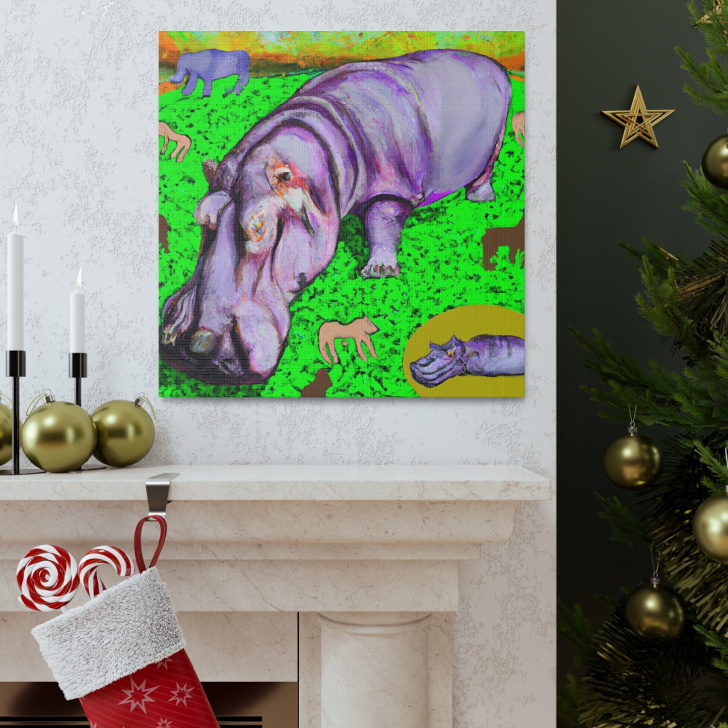 "Hippopotamus in Dreamland" - Canvas