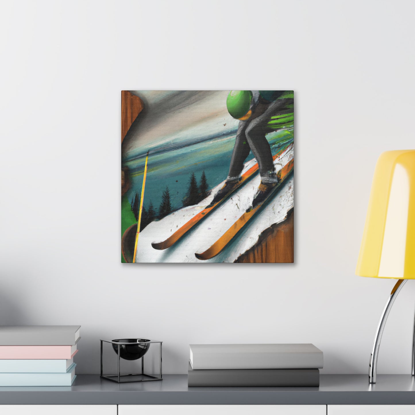 Skiing the White slopes - Canvas