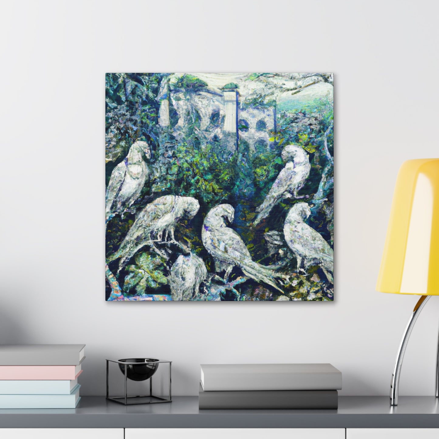 "African Greys Embarking" - Canvas