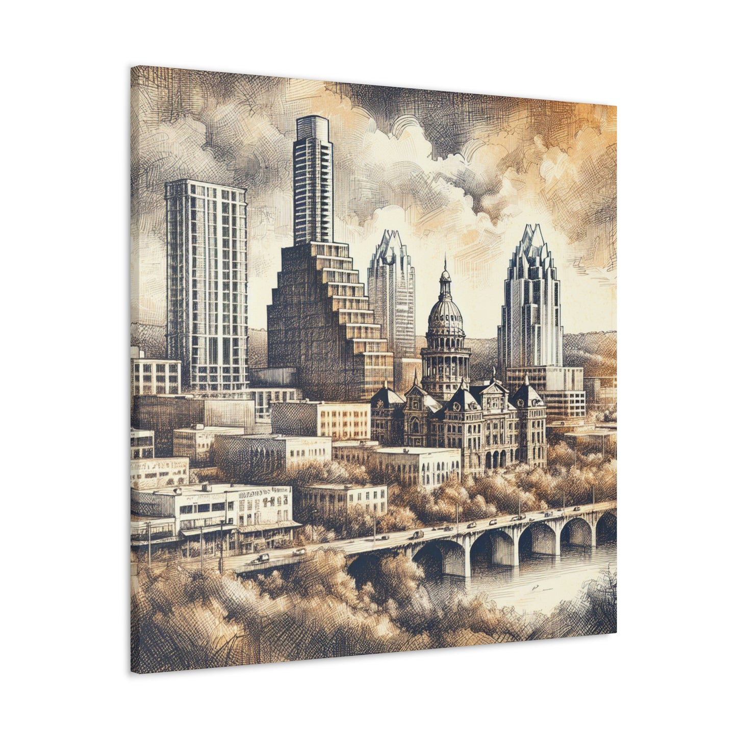 "Vibrant Austin Metropolis" - Canvas