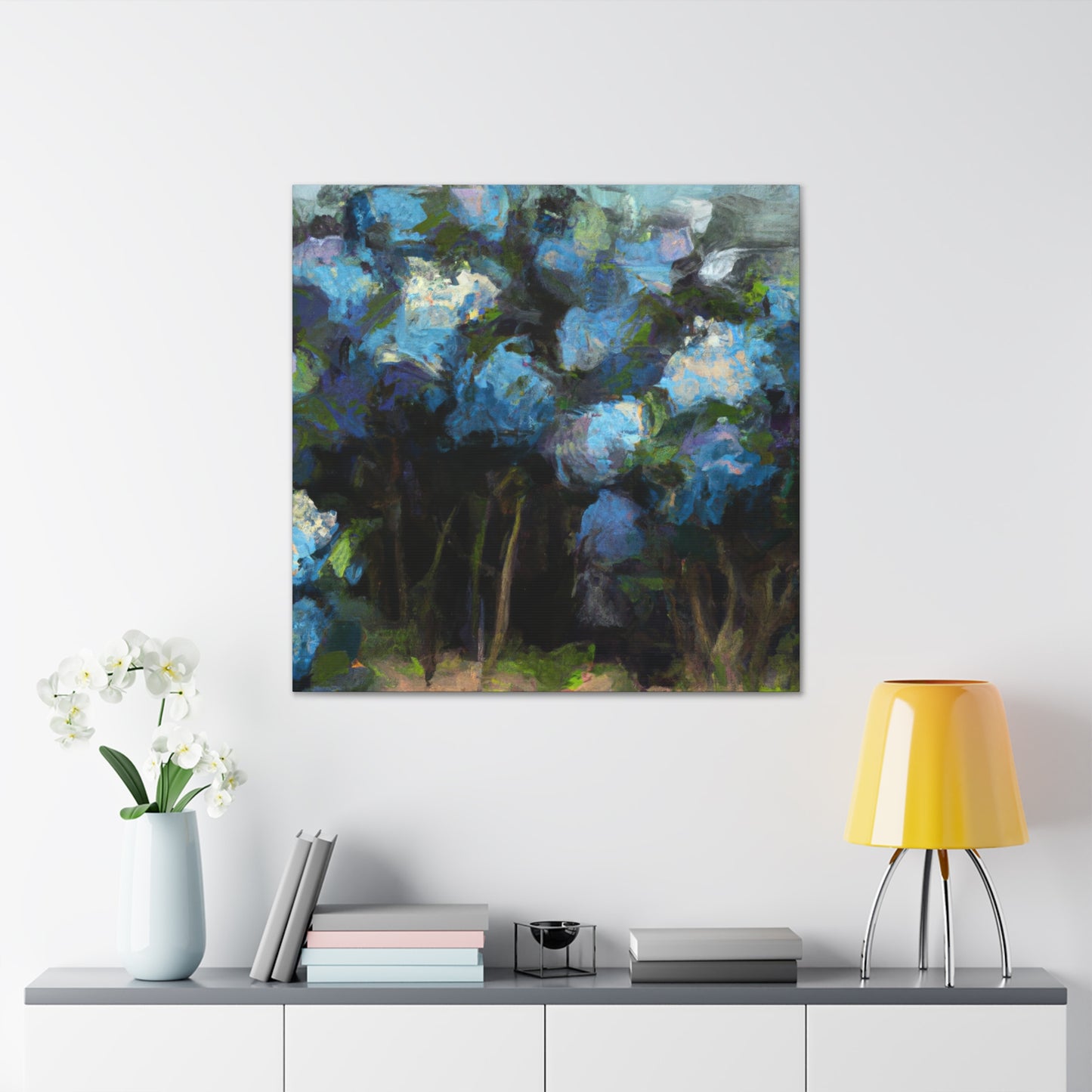 Hydrangea's Dramatic Bloom - Canvas