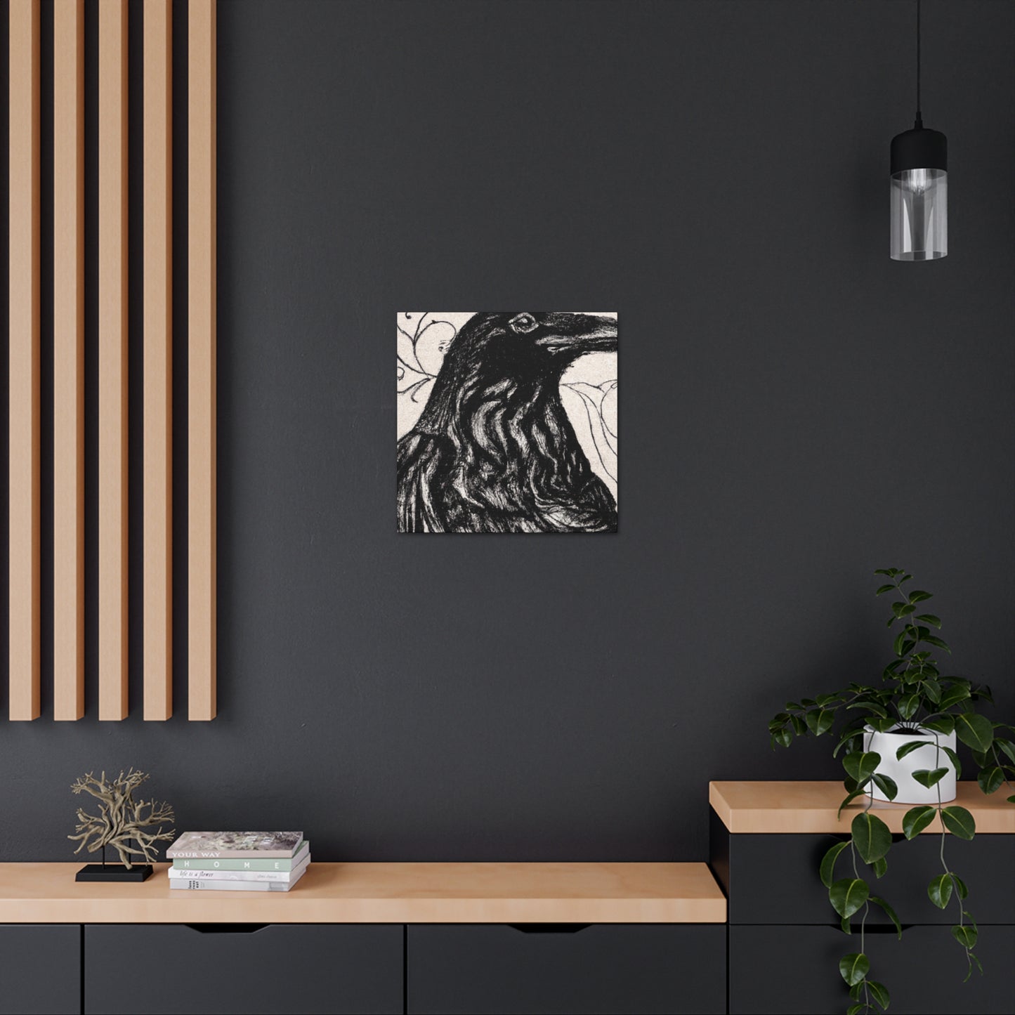 Crow in Rococo Style - Canvas