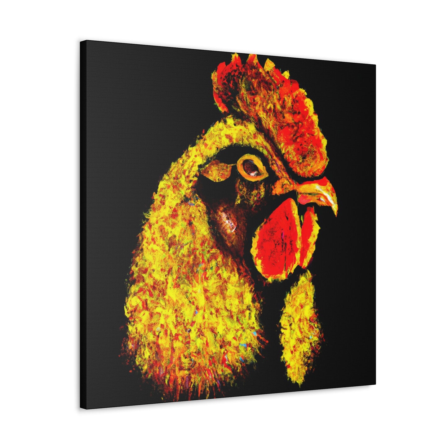 "Chicken and Abstracted Lines" - Canvas