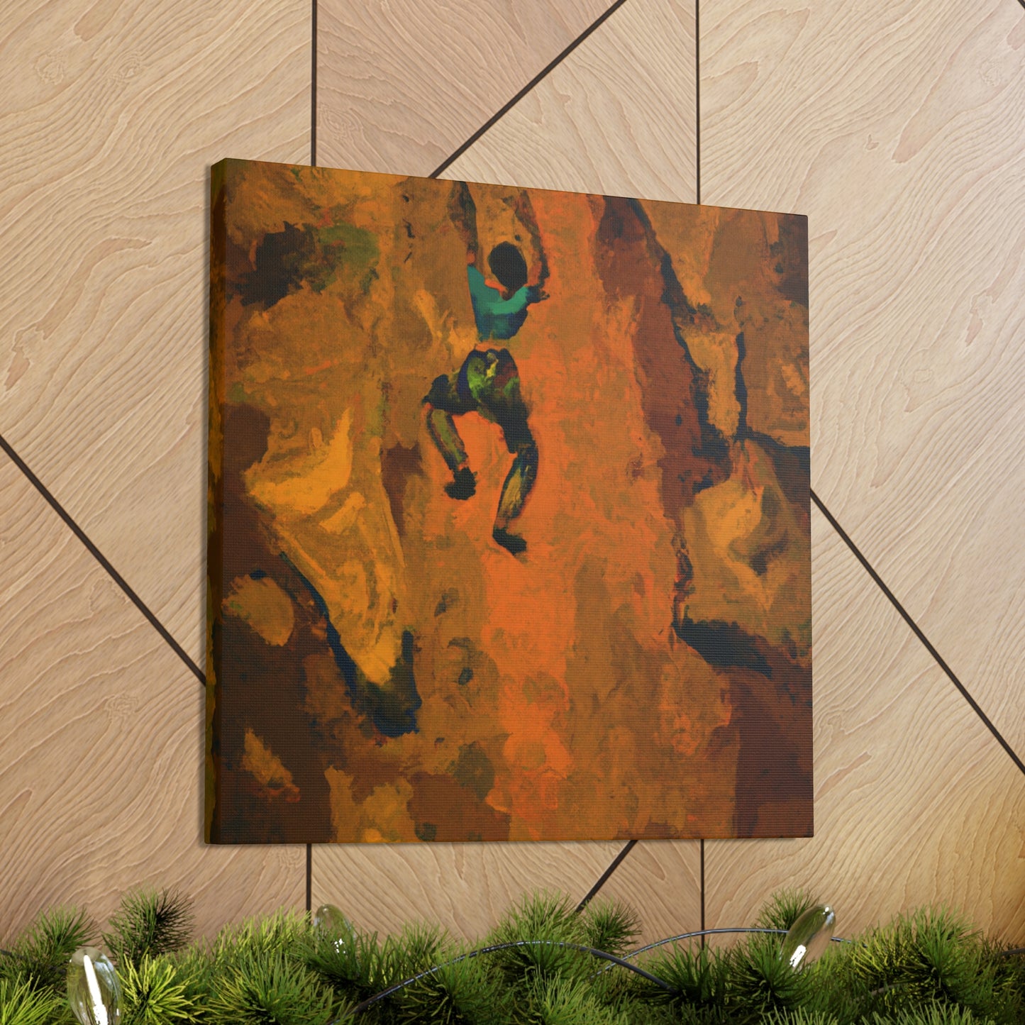 Climbing the Rock Face - Canvas