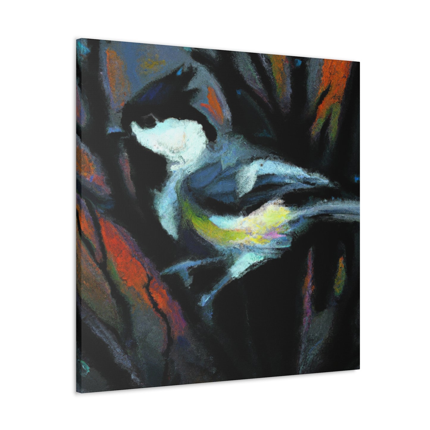 Tufted Titmouse Fauvism - Canvas