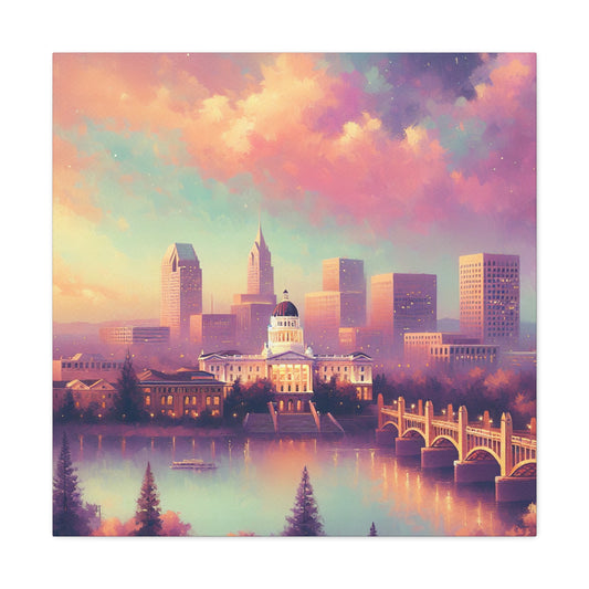 "Golden City Awakening" - Canvas