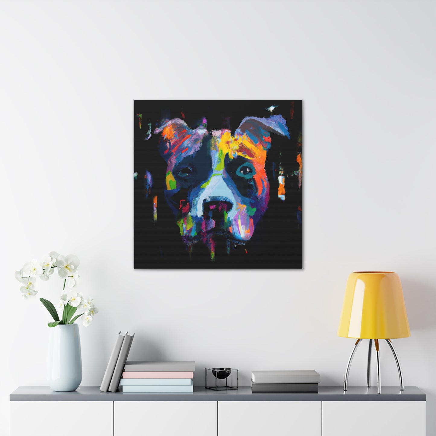 Pitbull Power Pose. - Canvas