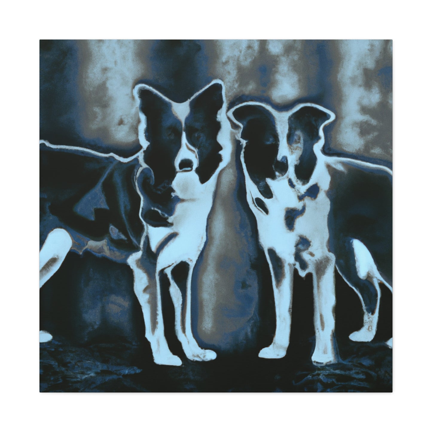 "Collie In Abstract Moonlight" - Canvas