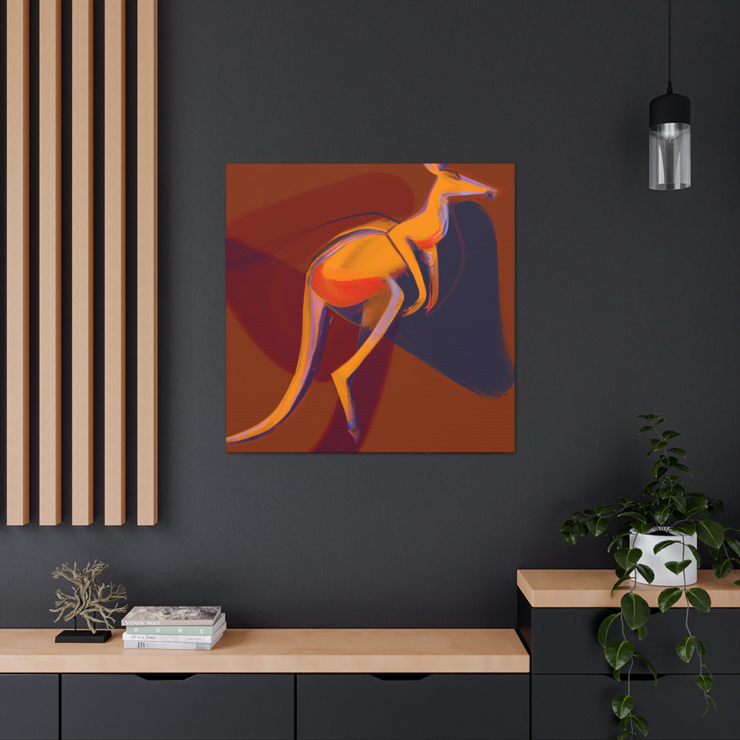 Kangaroo In Art Deco - Canvas