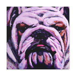 "Engrossed English Bulldog" - Canvas