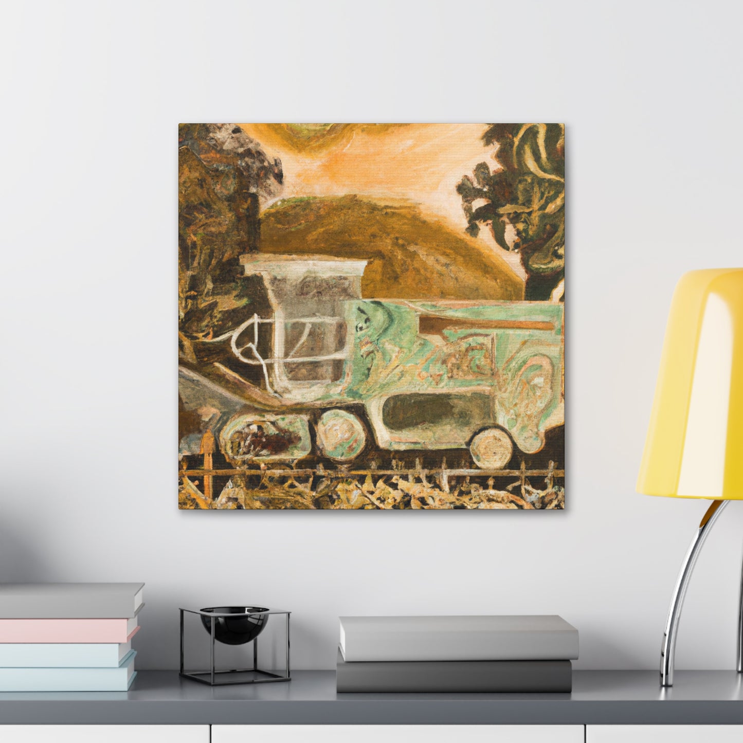 Harvesting the Fields. - Canvas