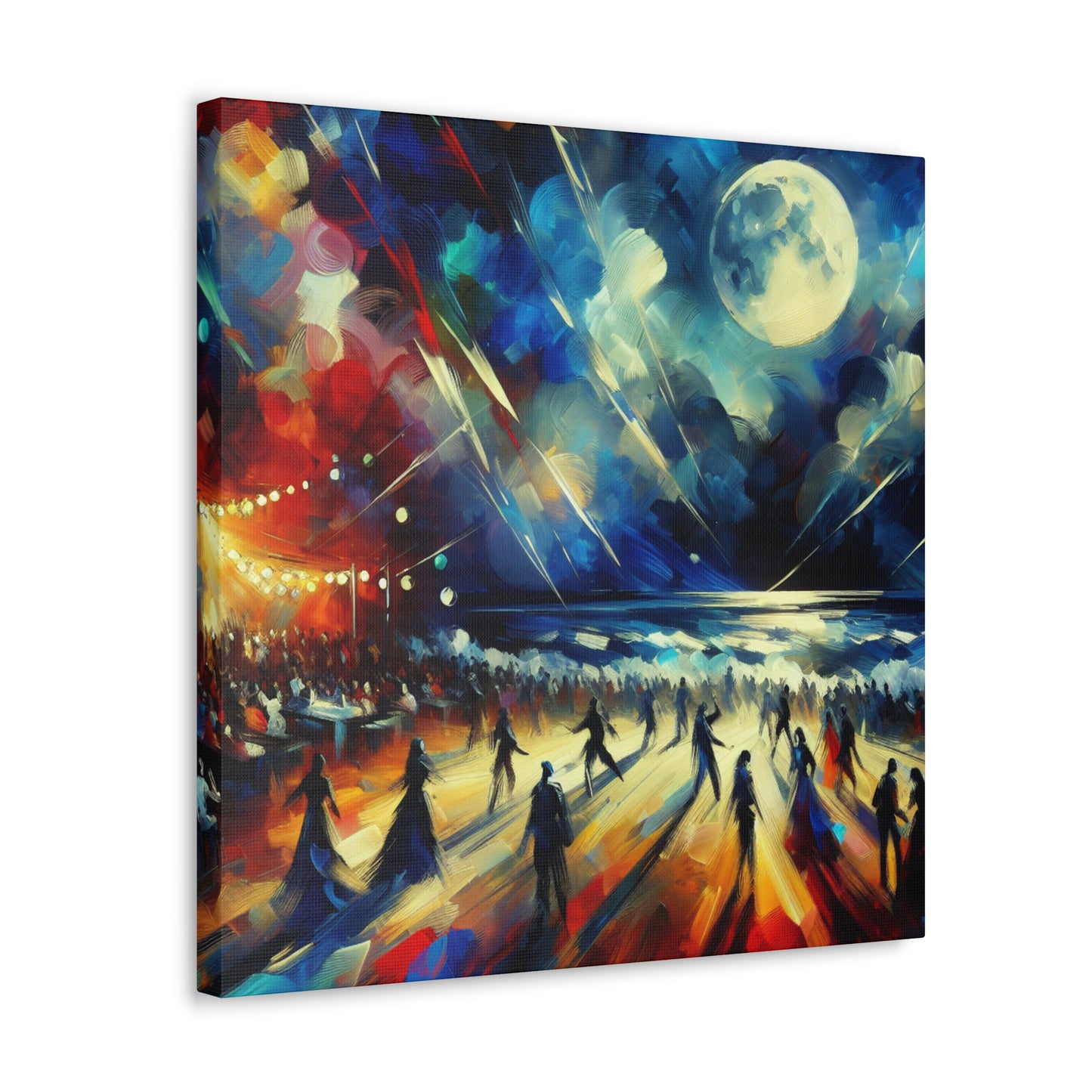 Nocturnal Coastal Revelry - Canvas