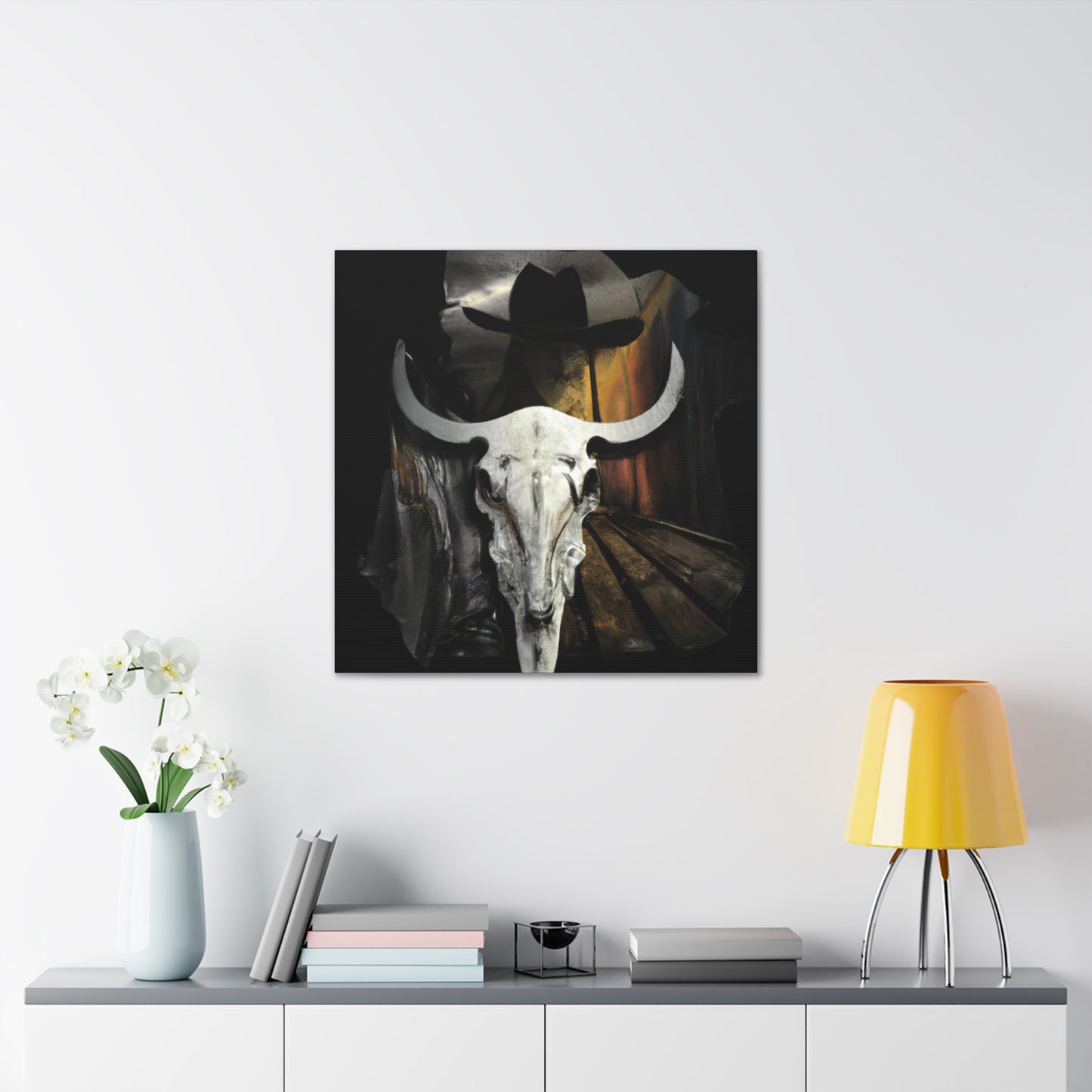 "Cow Skull Lone Survivor" - Canvas